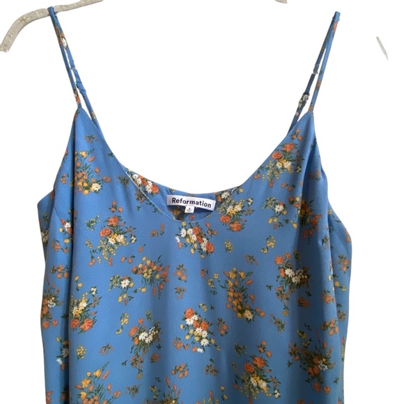 Reformation NWT Ventura Rory Blue w/ Flowers True Mini Slip Dress SZ Small - Picture 3 of 16